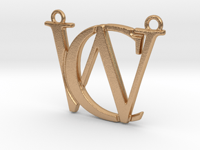 Initials C&W monogram in Natural Bronze