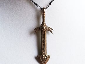 League of Legend Pendant - Infinity Edge in Polished Bronzed Silver Steel
