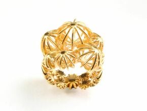 Sea ​​Urchin Ring in 18k Gold Plated Brass: 6.25 / 52.125
