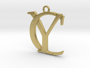 Initials C&Y monogram in Natural Brass