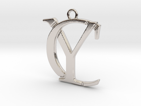 Initials C&Y monogram in Platinum