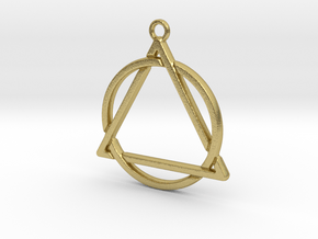 Circle and triangle intertwined in Natural Brass