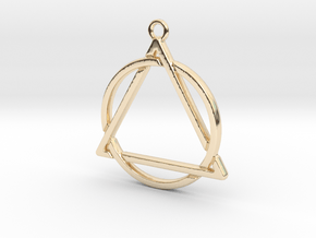 Circle and triangle intertwined in 14k Gold Plated Brass