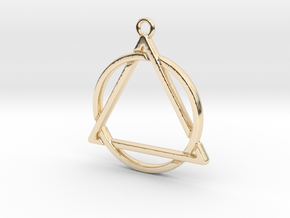 Circle and triangle intertwined in 14K Yellow Gold