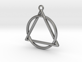 Circle and triangle intertwined in Natural Silver