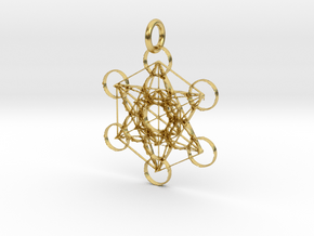 Metatron Sacred Geometry in Polished Brass: Extra Small