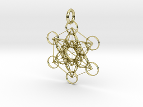 Metatron Sacred Geometry in 18k Gold Plated Brass: Extra Small