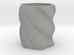 Spiral Hexagon Vase in Aluminum