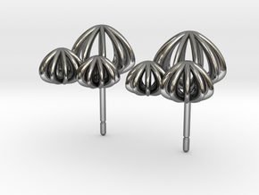 Sea ​​Urchin Earring Triple in Polished Silver