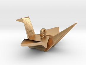 Origami Crane Pendant in Natural Bronze