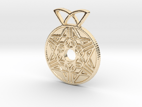 Pomegranate Coin Pendant in 14K Yellow Gold