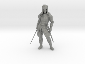 O Scale 2 Sworded Knight in Gray PA12