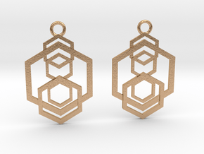 Geometrical earrings no.5 in Natural Bronze: Small