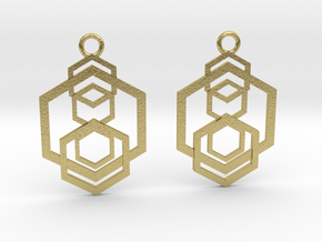Geometrical earrings no.5 in Natural Brass: Small