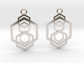Geometrical earrings no.5 in Platinum: Small
