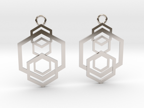 Geometrical earrings no.5 in Rhodium Plated Brass: Small