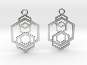 Geometrical earrings no.5 in Natural Silver: Small