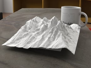 8'' Grand Tetons, Wyoming, USA in White Natural Versatile Plastic