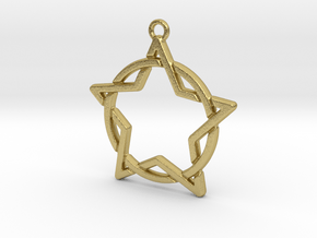 Star and circle intertwined in Natural Brass