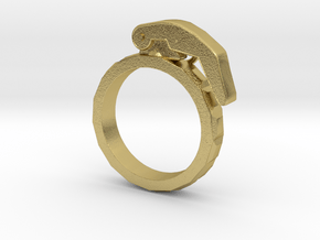 The Gringade - Grenade Ring (Size 7) in Natural Brass: 7 / 54