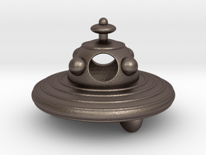 UFO hollow body 8cm diameter in Polished Bronzed Silver Steel