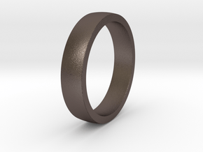 Simple Ring in Polished Bronzed-Silver Steel: 6 / 51.5