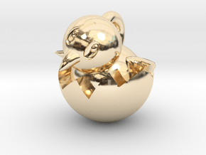 Hatching Chick Emoji Pendant in 14k Gold Plated Brass