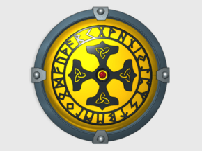 Hammer Runes - Round Power Shields (L&R) in Smooth Fine Detail Plastic: Small