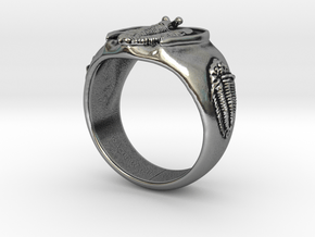 Trilobite Fossil Ring in Antique Silver