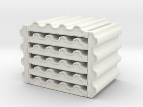 3 x 3 Corrugated Metal Set in White Natural Versatile Plastic