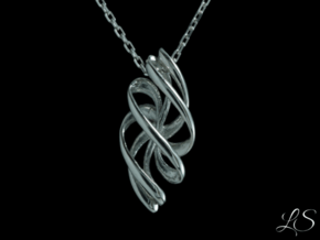 Rosett Two Pendant in Polished Silver: Small