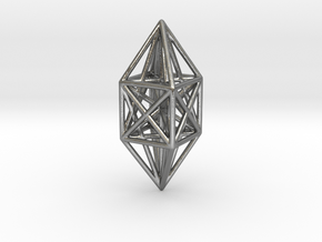 10 node complete graph ornament in Natural Silver