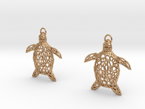 Turtle Earrings in Polished Bronze
