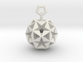 Pentagram Pendant in White Natural Versatile Plastic