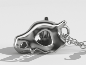 Cubone Pendant in Polished Silver: Large