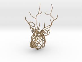 Deer pendant in Polished Gold Steel