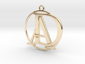 Initials A&D monogram in 14k Gold Plated Brass