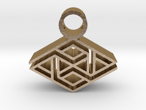 tribal pendant 10 in Polished Gold Steel