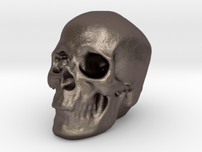 Skull 3DXS in Polished Bronzed-Silver Steel