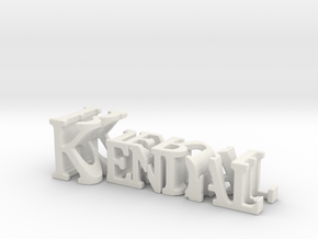 3dWordFlip: Kendal/Bjerke in White Natural Versatile Plastic