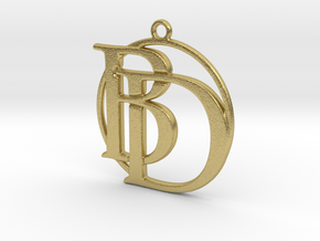 Initials B&D monogram in Natural Brass
