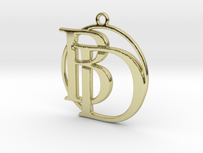 Initials B&D monogram in 18k Gold Plated Brass