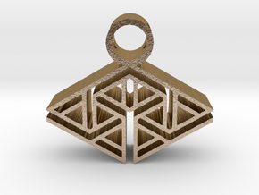 tribal pendant 12 in Polished Gold Steel