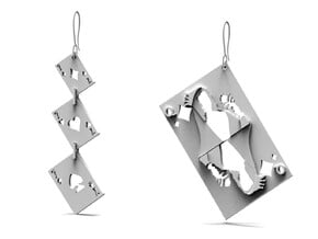 Asymmetrical Stunning Card Earrings  in Platinum