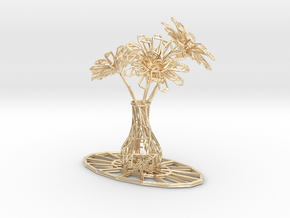 Flower vase in 14k Gold Plated Brass