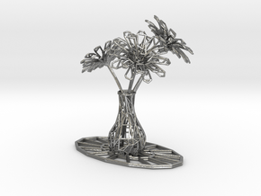 Flower vase in Natural Silver