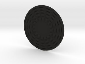 coaster pinwheel round personalize top side in Black Premium Versatile Plastic