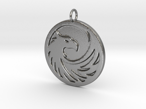 Phoenix Medallion (flat back) in Natural Silver