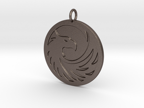 Phoenix Medallion (mirror back) in Polished Bronzed-Silver Steel