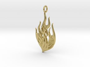 Phoenix Pendant in Natural Brass